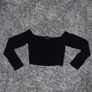 Express Off The Shoulder Crop Top Black S